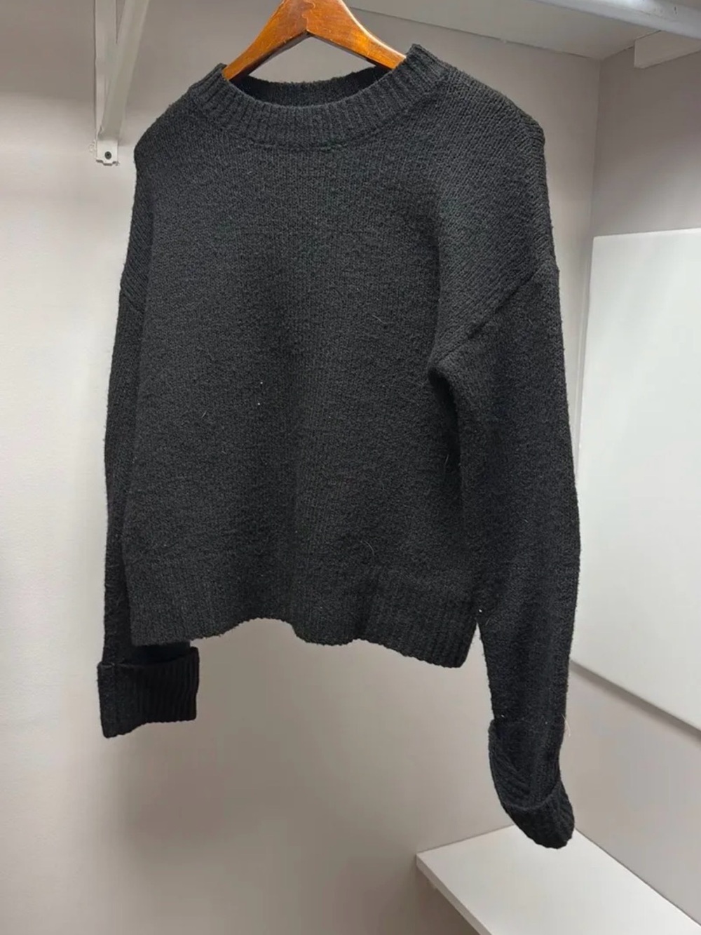 Classic Black Crewneck Women's Sweater